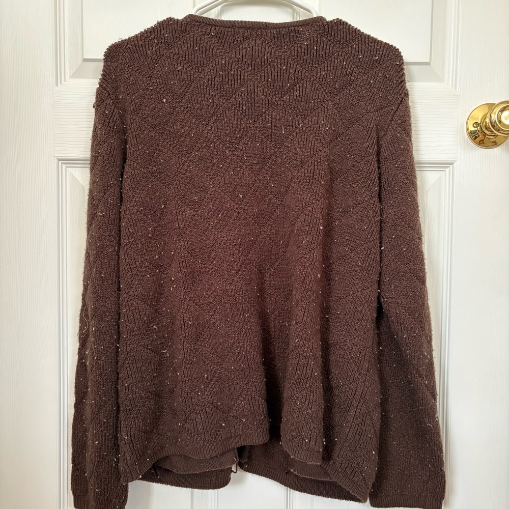 Classic Elements Brown Embroidered Button-Front C… - image 3